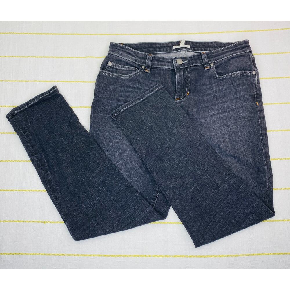 Eileen Fisher Black Skinny Jeans Women 4 Classic Ankle Stretch Organic Cotton
